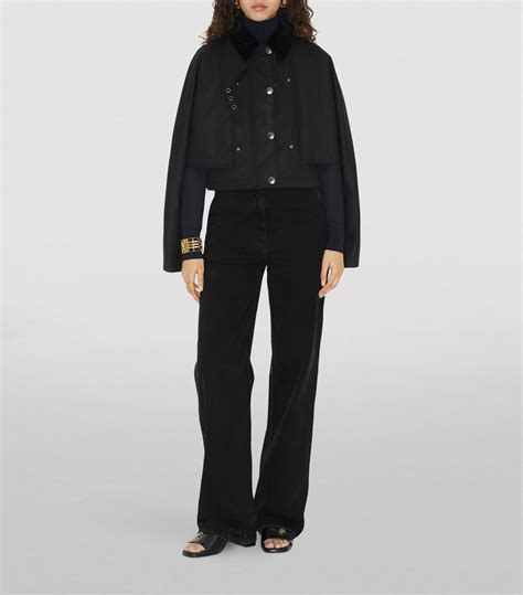 burberry womens black cotton crop jacket|net a porter Burberry jacket.